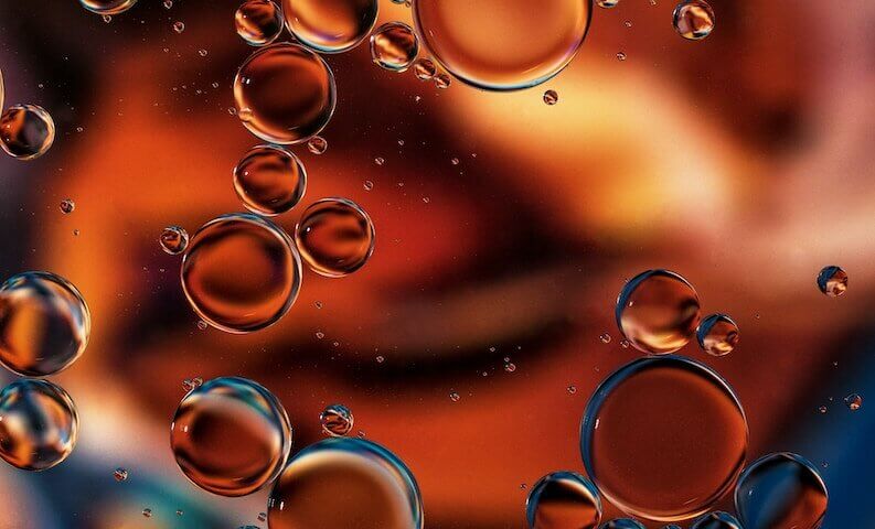 a close up of a bunch of water bubbles